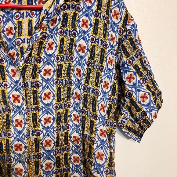 Vintage made in England Miss Selfridge Limited Edition rayon button front camp S - Picture 6 of 8